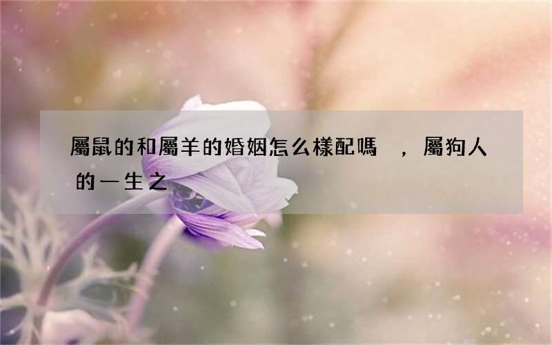 屬鼠的和屬羊的婚姻怎么樣配嗎，屬狗人的一生之?dāng)?
onload=